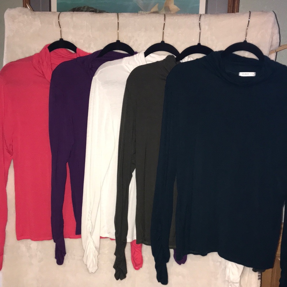 5 DOUBJU Women’s Scrunchy Long Sleeve Cowl Neck Shirts - 3XL